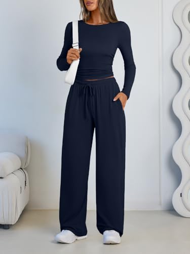 Women’s Lounge Sets 2026 Fall Fashion Sweat Suit X-Small Navy