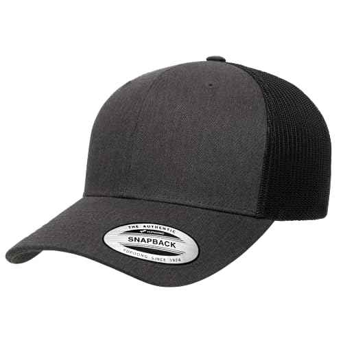 Yupoong Men's YP Classics Retro Trucker Hat, Dark Heather, One Size