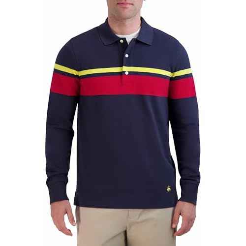 Brooks Brothers Men's Long Sleeve Chest Stripe Polo Shirt