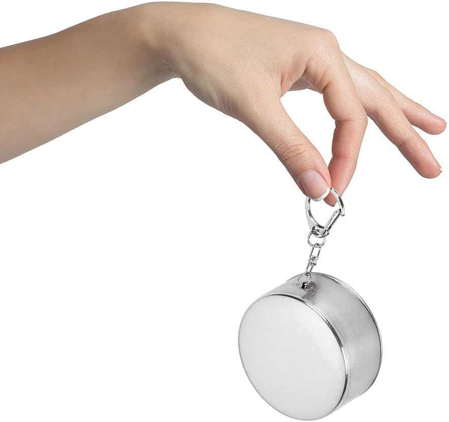 GANPUB 1Pc Silver Stainless Steel Folding Camping Mug Collapsible Portable Cup with Keychain for Outdoor Activities Hiking Picnic(Large), Camp Kitchen