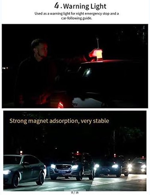Camping Lantern Led Flashlight Outdoor Tent Lamp Car Emergency Light with Rechargeable Portable Light for Night Riding Camping Climbing Hiking and Maintanence