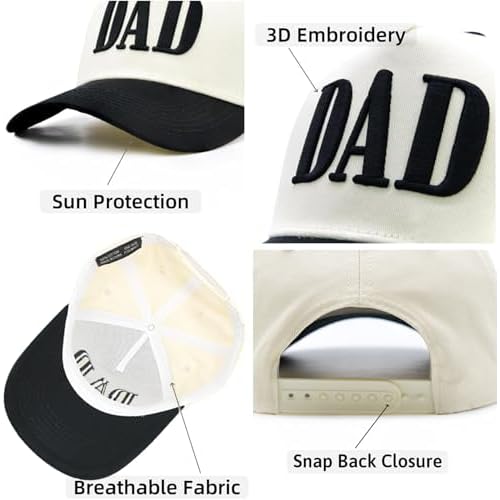 Dad Hats for Men, Vintage Two Tone Hat, New Dad Gifts for Husband, Fathers Day Birthday Gifts from Daughter Son Wife