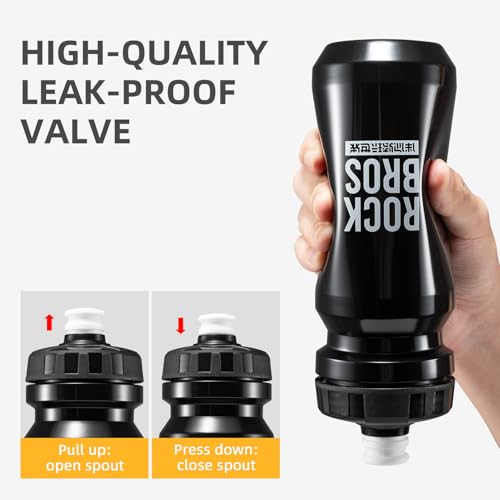 ROCKBROS 20 oz BPA-Free Cycling Water Bottle - Black, Squeeze Drink Bottle