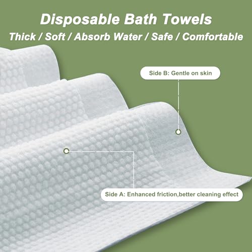 Disposable Bath Towels, 10 Pack 55" x 27.5" Ultra Soft, Quick Dry Disposable Body Towel, Portable Travel Towel for Hotel Camping Beach Swimming Gym Sauna Spa, Personal Care Pet Towels