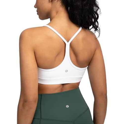 Colorfulkoala Women's Dreamlux Y Back Sports Bra Low Impact Padded Workout Top with Built in Bra A-C Cups