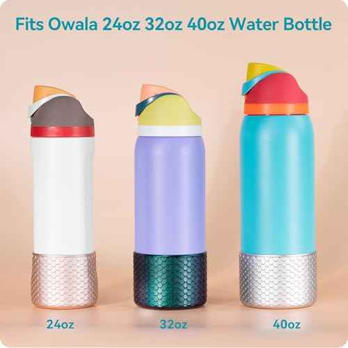 Silicone Boot for Owala Water Bottle 32 oz, Bling Anti-Slip Protective Sleeve for FreeSip/Twist/Flip Water Bottles, BPA Free