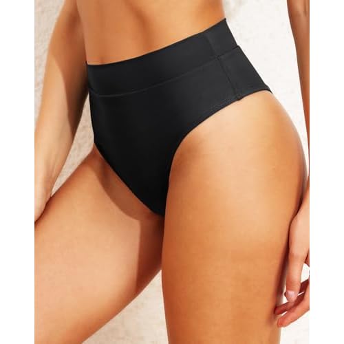 Tempt Me Women High Waisted Cheeky Bikini Bottoms Tummy Control Scrunch Butt Swim Bottom Only