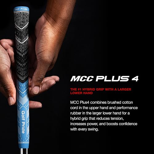 Golf Pride MCC Plus4 Midsize Golf Grip 3-Pack Blue Hybrid All-Weather