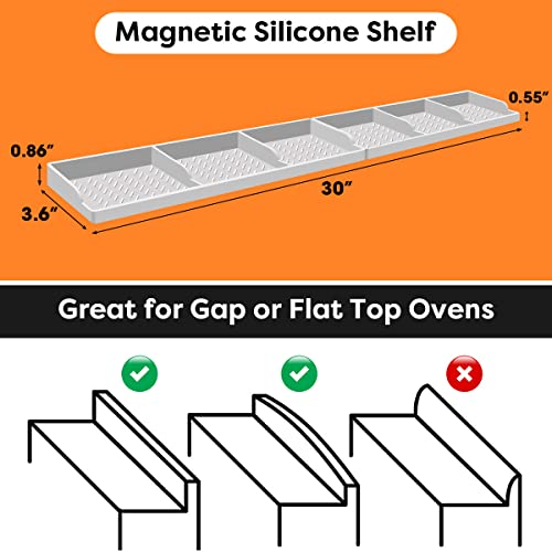 Hydream 30 Inch Magnetic Silicone Stove Top Shelf - Light Grey