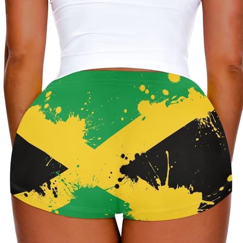 Women's Hot Pants Athletic Shorts Jamaican Flag Medium Variation