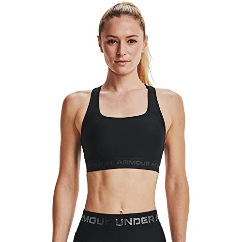 Under Armour Women's Crossback Mid Impact Sports Bra XX-Large Black Jet Gray