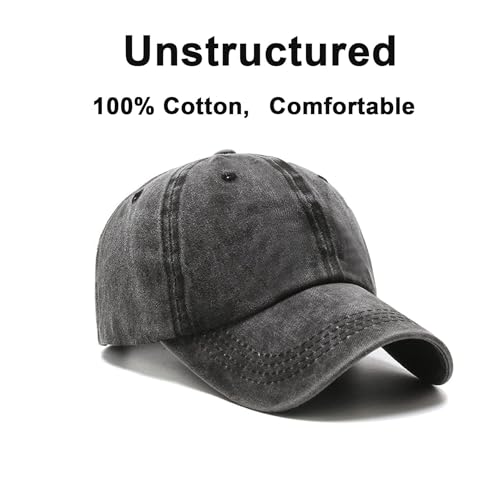 PFFY 2 Packs Vintage Washed Distressed Baseball Cap Golf Dad Hat for Men Women