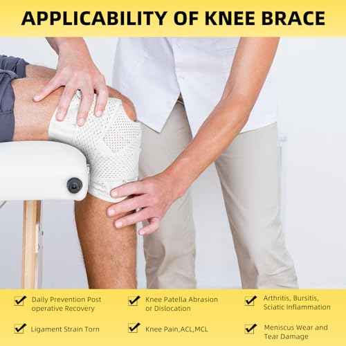 New Updates Knee Brace for Women Men,Sport Knee Compression Wrap with Dual-Sided Stabilizers,Knee Support for Pain Relief,MCL, ACL & Arthritis (3XL)