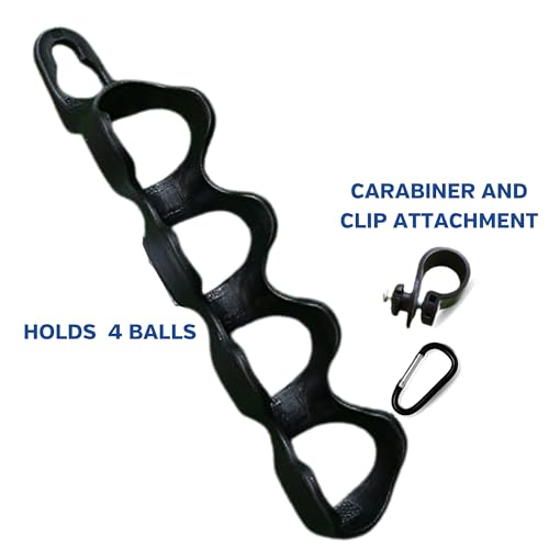 Golf Ball Holder for Bags - Holds 4 Balls, Easy Clip Attachment, Men & Women Golf Accessory
