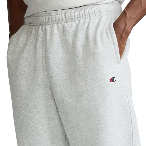Champion Men's Cinched-Bottom Fleece Sweatpants Large Oxford Gray - C Logo