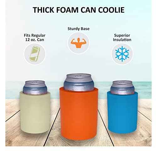 Blank Thick Foam Old School Can Cooler (Black)