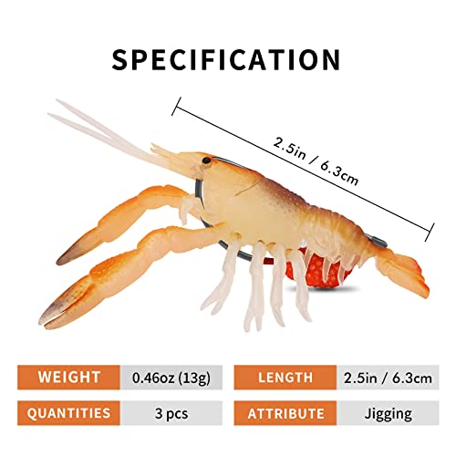 Duramax 2.5-Inch Tear-Resistant Soft Plastic Crawfish Swimbaits B-2.5"-0.45oz