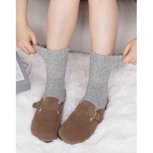 Loritta Womens Wool Socks Warm Winter Thick Thermal Hiking Casual Crew Work Boot Socks