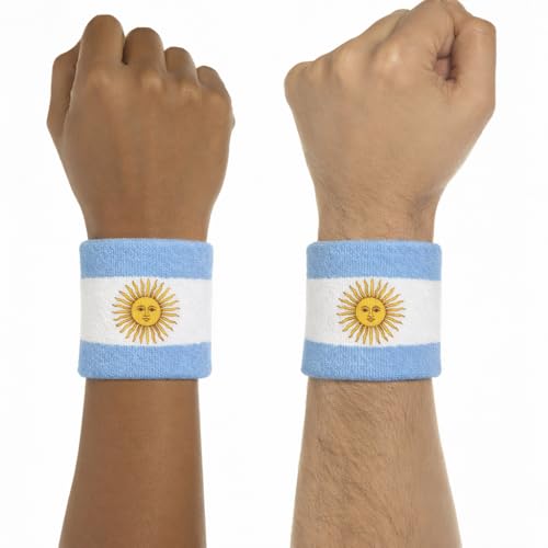 Argentina Sweatband & Wristbands Set - Moisture Wicking Sports Gear - Variation of THIS listing