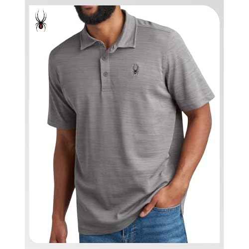 Spyder Mens Golf Shirts - Lightweight Moisture-Wicking Athletic Performance Collared Short Sleeve Polo Shirts for Men