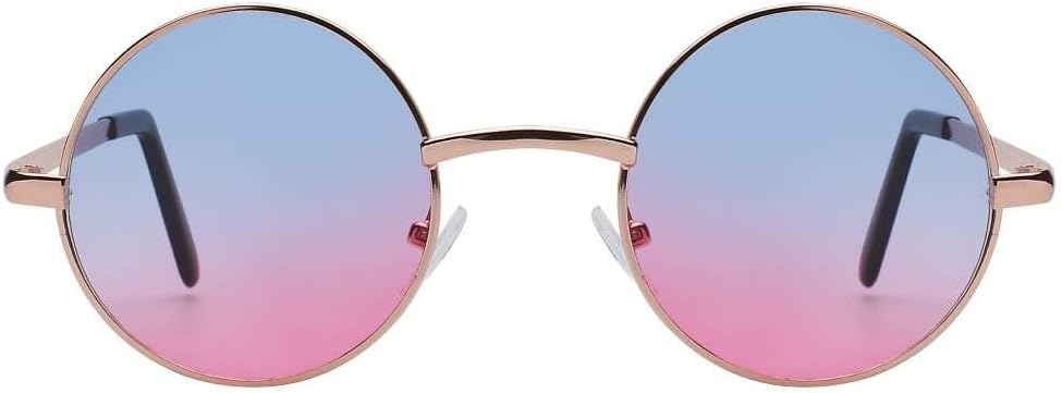 OWL Round Sunglasses Metal Frame Hippie Sunglasses UV400 Polycarbonate Circle Lens John Lennon Sunglasses for Men Women