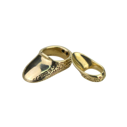 AMEYXGS Archery Thumb Ring Handmade Brass Finger Protector Thumb Protector Ring for Outdoor Archery Hunting Accessories Finger Tab (24#)
