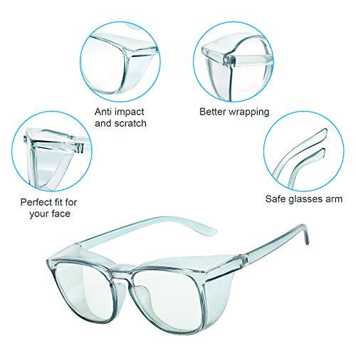 Women Girls Safety Glasses Goggles with Anti-Fog Protection - Blue 1 Pack
