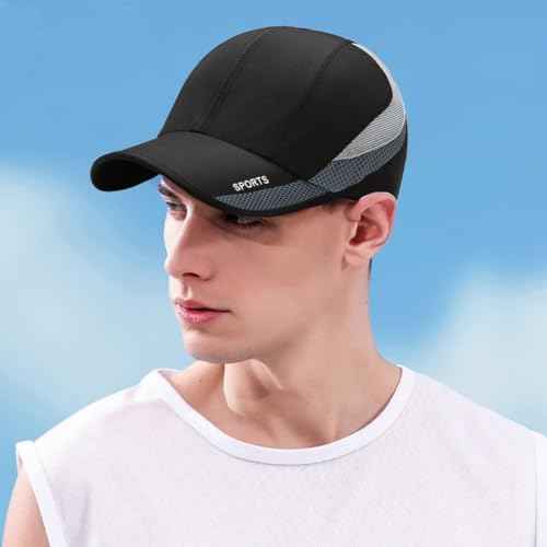 Malaxlx Quick Dry Baseball Cap for Men Women ? Adjustable Breathable Sports Hat UPF 50+ Sun Protection