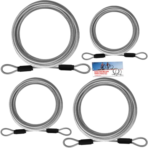 4FT/6FT/10FT/15FT Cable Locks with Combination 1/8 inch Security Cable with Loops for Fence Luggage Gym Locker Cabinet