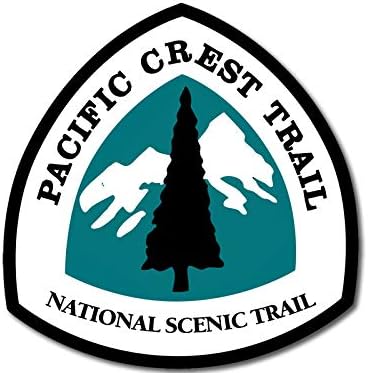 Pacific Crest Trail Sticker (Outdoor Decals, National Scenic Trail Vinyl, Sign Shaped Hiking Trail Along Pacific Coast Sticker for Cars, Trucks, Coolers, Tumblers, and Laptops (3 inch)