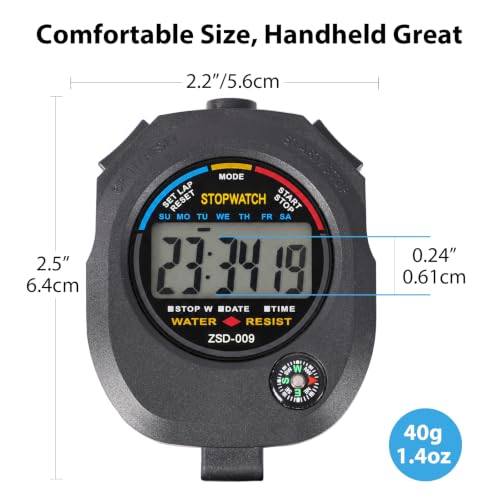 2 Pack Digital Sports Stopwatch Timer for Running Swimming & Coaching