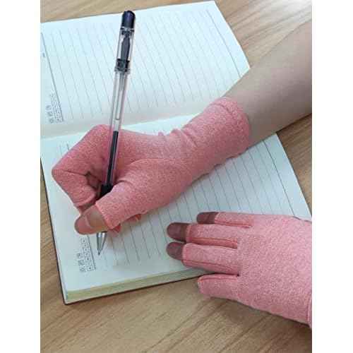 Donfri 1 Pair Arthritis Gloves for Women Men for Pain,Compression Gloves Fingerless Gloves Hand Pain Relief Raynauds Typing Gaming (Pink,M)
