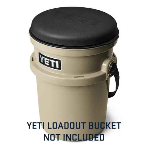 YETI 5 Gallon LoadOut Bucket 360-Degree Swivel Seat, Heavy Duty Foam Cushion for Dove/Duck Hunting, Fishing, Baseball, Gardening and Camping