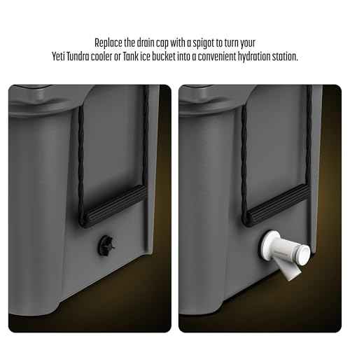 Galvanox Spigot Drain Plug Designed for Yeti Tundra Coolers and Tank Bucket Models, Push-Button Water Dispenser with Double Seal Leak-Proof Design (White)