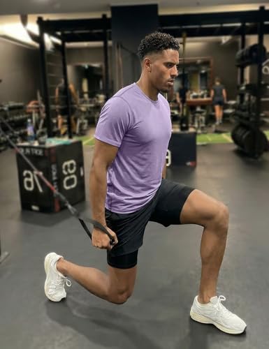 Men's Athletic T-Shirt Quick Dry Moisture Wicking Gym Top - Medium Lavender