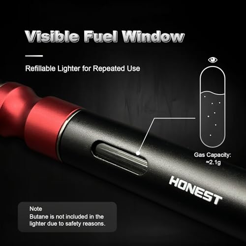 5-in-1 Windproof Torch Lighter,Adjustable Jet Flame with Punch,Holder & Draw Enhancer Tool,Refillable Butane Lighter for Camping, BBQ, Candles & Outdoor (Butane Not Included) Gift Set