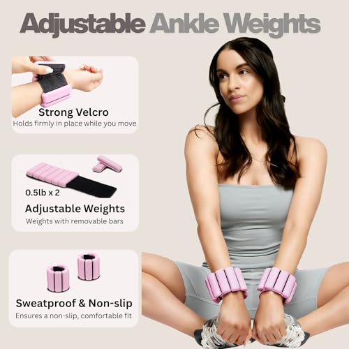 Pink Ankle and Hand Weights for Pilates Kit - Home Workout