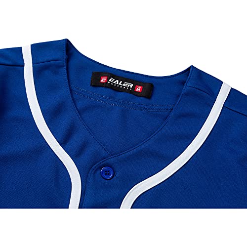 Women's Baseball Jersey Softball Button-Down Shirt - Medium Blue