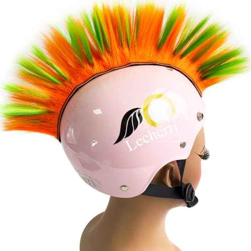 Mohawk for Helmet Decoration Helmet Hawk Accessories 1PC for Motorcycle Bicycle Ski Hair Patches Reusable Design(Helmet Not Included)