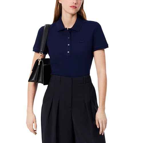 Lacoste Women's Short Sleeve Slim Fit Stretch Pique Polo Shirt