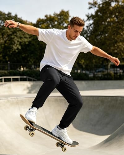 Men's Lightweight Joggers with Zipper Pockets - Breathable Activewear Pants