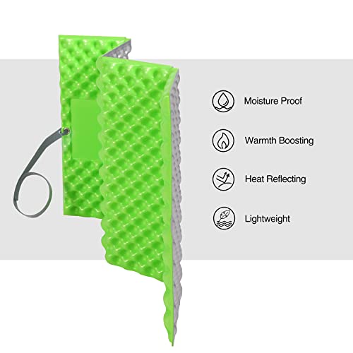 Redcamp 2-Pack Foldable Foam Hiking Seat Pads with Egg-Nest Support - Green