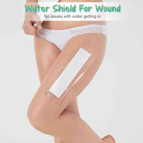 14 Pcs Long Waterproof Bandage, Incision Bandages for Large Wounds, Adheisve Shower Protector Island Dressing Pad Bordered for Hip Surgery Recovery (10.2 x 3.9 inches)