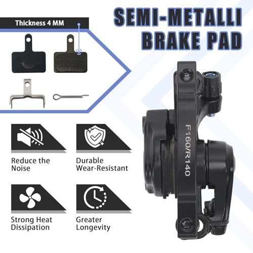 Mountain Bike Disc Brake Kit with Aluminum Alloy Caliper and 160mm Stainless Steel Rotor - Mechanical Caliper Only