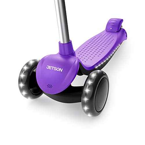 Jetson Lumi 3 Wheel Light-Up Kick Scooter for Girls or Boys, Ages 3+ - Max Grip Light Up Deck and PVC Wheels- Adjustable Height