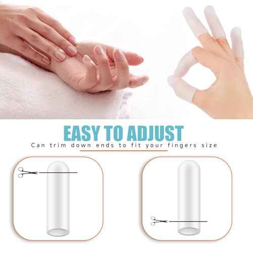 26pcs White Silicone Finger Protectors,Finger Covers,Finger Cots Small,Finger Tip Band-Aids for Finger Cracking Trigger Finger Arthritis Pain Relief