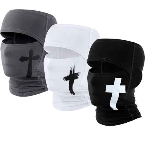 Eurzom 3 Pcs Open Top Balaclava Football Ski Masks Face Masks Empty Top Full Face Cover Windproof Wicking for Sport Outdoor