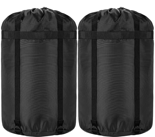 Black 24L Compression Stuff Sack 2-Pack for Sleeping Bags & Gear