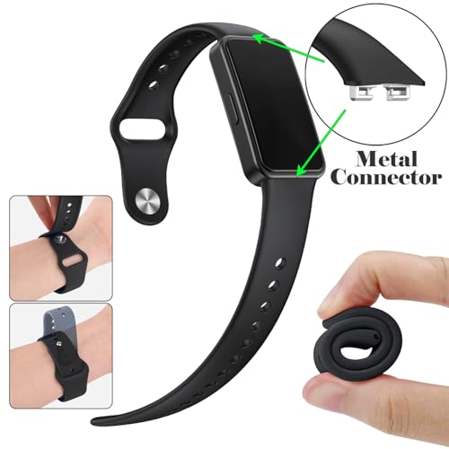Super Soft Compatible Huawei Band 9/10/8 Straps with Metal Connectors - Black, Starlight, Pink