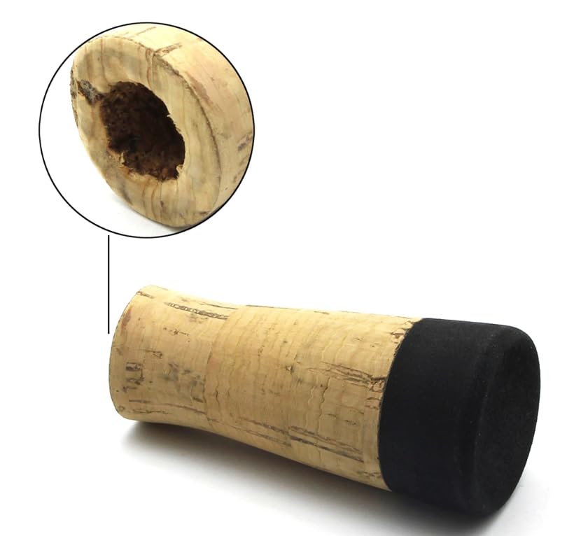 KTGCOZS Pack of 1 Composite Cork Grip Fishing Rod Handle Butt Section DIY for Pole Building Replacement or Repair Component Tackle